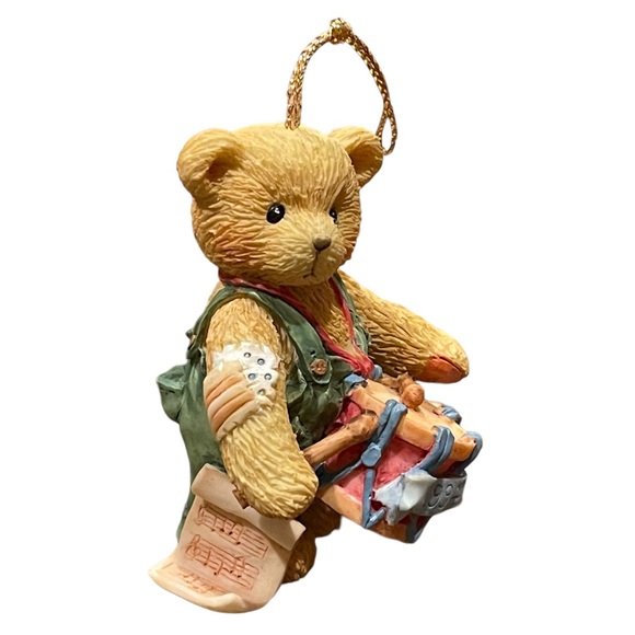 Cherished Teddies Vintage 1994 Resin Christmas Ornament 912891 Drummer Boy 3A - Picture 1 of 8